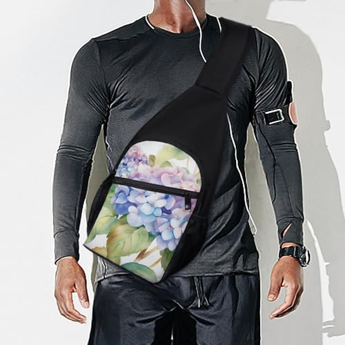Bolso bandolera Hydrangea Watercolor para trekking y uso casual miniatura 7