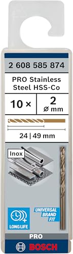 Bosch Accessories Professional Metallbohrer HSS-Cobalt (10 Stück, Ø 2 mm)
