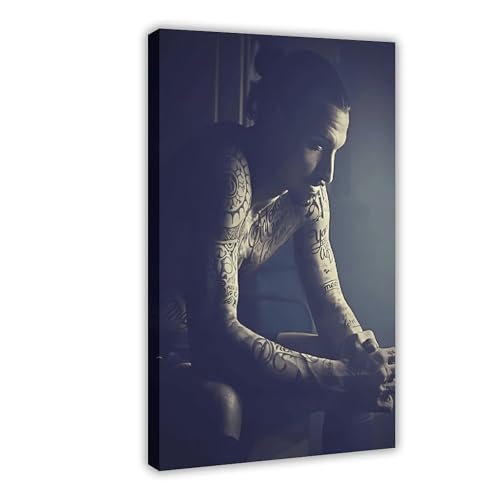 Toile Zlatan Ibrahimovic football encadrée pour décorer un salon de supporter