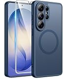 FNTCASE for Samsung Galaxy S26-Ultra Case: [Fit for Magsafe] [Full Camera Protection] Translucent Matte Cases with [Screen Protector] Military Grade Shockproof Protective Phone Cover - Blue