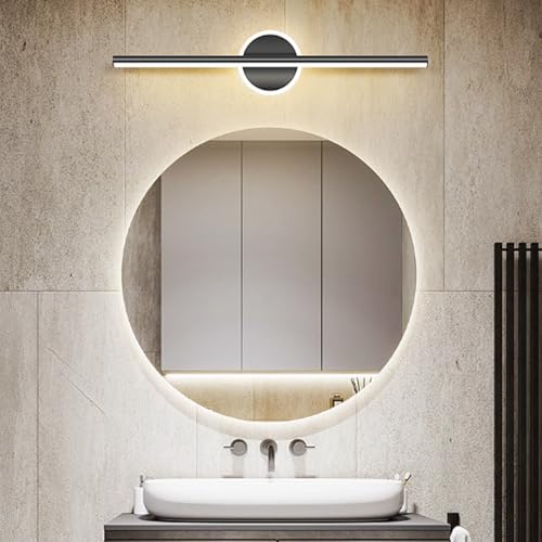 Lámpara de pared baño LED para espejo de maquillaje con luz blanca y elegante acabado negro 7