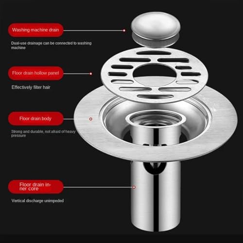 Drain de sol en acier inoxydable anti-odeur pour douche et bain