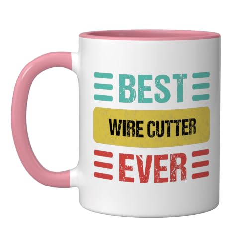 Wire Cutter Ceramic Mug, Pink/White