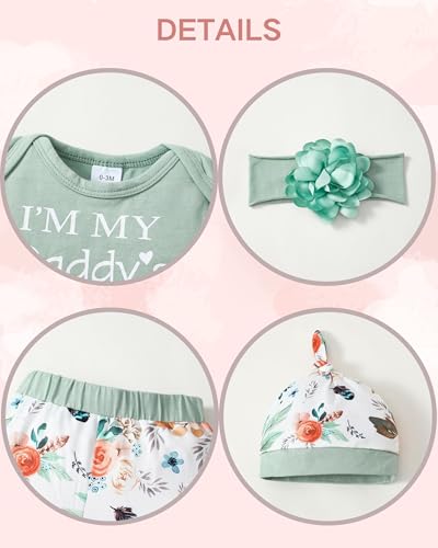 Image of Renotemy Newborn Infant Baby Girl Clothes Summer Outfits Infant Romper Pants Cute Toddler Girl Clothes Gift Set