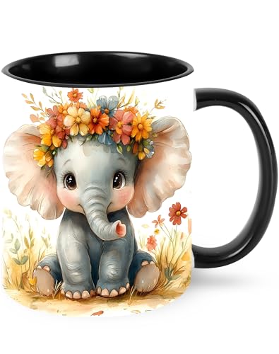 Yamegoun Elephant Coffee Mug 11oz Ceramic Tea Cup Kitchen Decor
