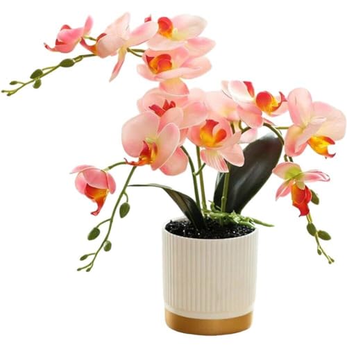 Orchidée bonsaï artificielle haut de gamme en pot céramique design - 2