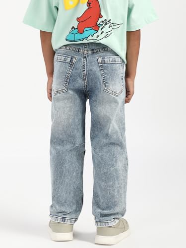 Image of Nautinati Boys Cotton Denim Jeans with Value-Added Detailing | Age 2-10 Years