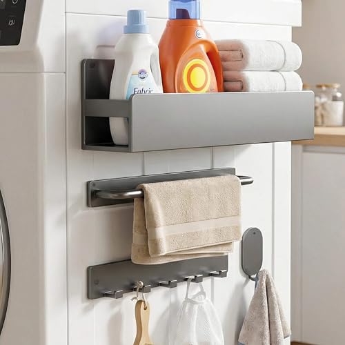 Cailoda Apartment Magnetic Organizer, Spice Rack, 4-Pack Gray Magnetic Shelf