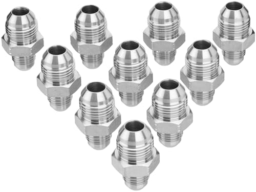 Image of 10 Pack Hydraulic Adapter Fittings: 3 /8 inch JIC Male x 1 /2 inch JIC Male
