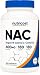 Nutricost N-Acetyl L-Cysteine (NAC) 600mg, 180 Capsules - Veggie Caps, Non-GMO, Gluten Free