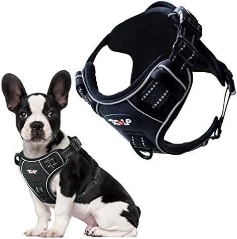 Tcolp.Pet No Pull Dog Harness Breathable Padded Reflective Adjustable Pet Oxford Vest with Easy Control Handle
