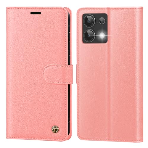 Étui portefeuille rose pour Xiaomi Redmi Note 13 4G idéal pour vos sorties
