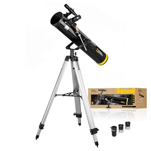 National Geographic Teleskop reflektor spegelteleskop 76/700 AZ med stativ och tillbehör för enkel start i astronomins värld