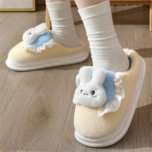 Women's and Men's Cute Cartoon Rabbit Slippers, Fluffy Couples, Soft and Comfortable Home Slippers, Indoor Anti slip and Warm External Shoes2