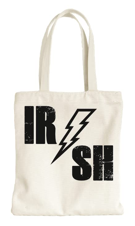 b. happybagsIrish Custom Printed Tote Bag| 100% Soft Cotton| Natural Color & Eco-Friendly Re-Usable & Stylish Handbag Shopper | Custom Shoulder Bag