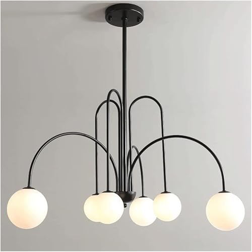 Miniatura 12 de Modern Chandelier Modern Globe Brushed Brass Metal Pendant Light with Adjustable Rods Hanging Ceiling Lighting Fixture for Kitchen Dining Room Dorado