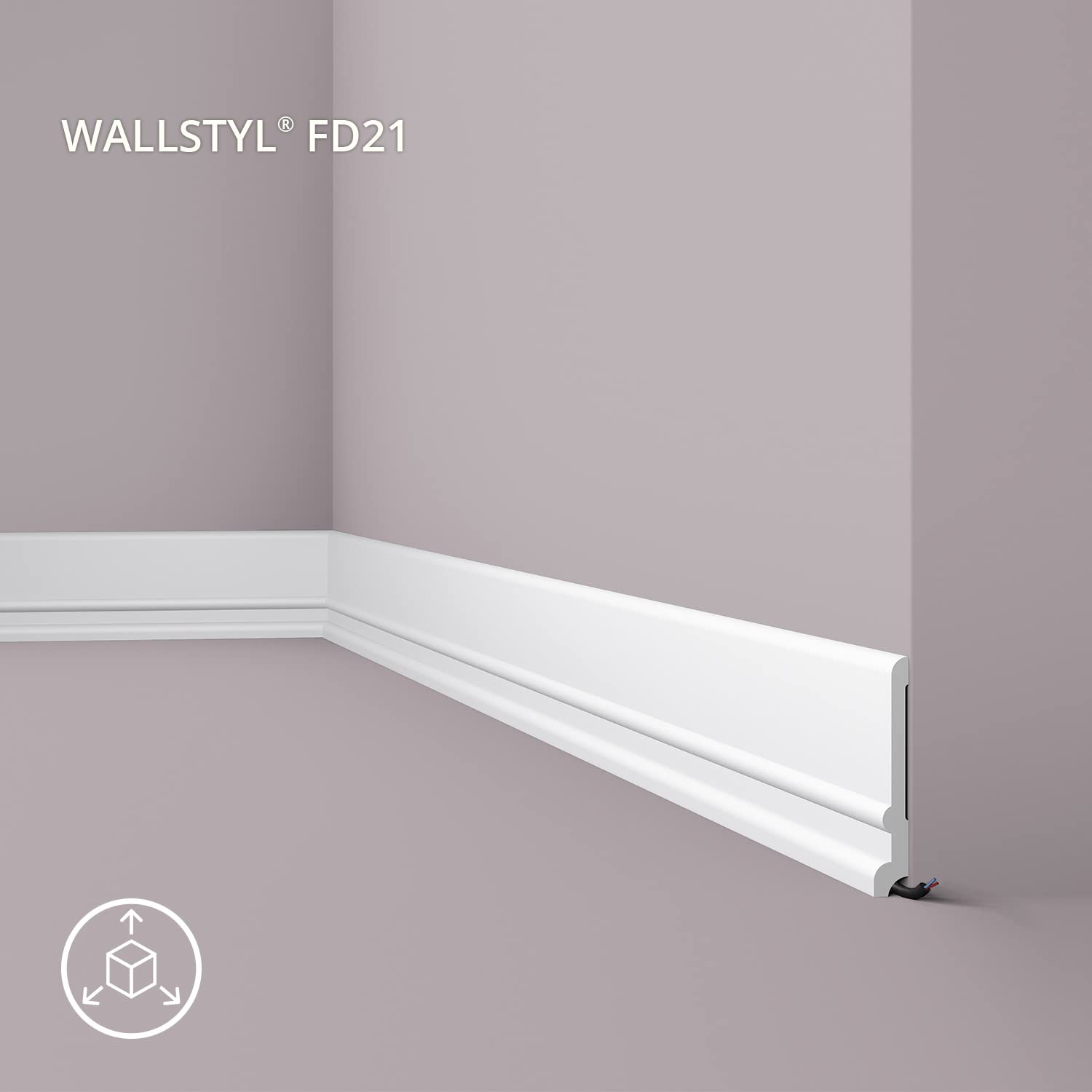 FD21 WALLSTYL Plinthe - 12 pièces (24 m) - 130 x 20 x 2000 mm - NOËL & MARQUET - une marque de NMC - Polystyrène haute densité