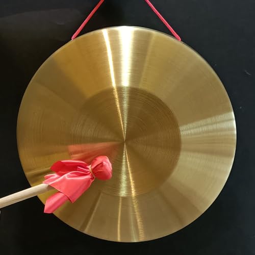 LOONELO Gong Instrument with 14.2 inch(36cm), Chinese Traditional Percussion Instrument Brass Gong...