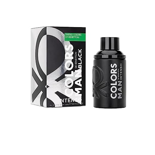 United Colors of Benetton Black Intenso, Eau de Toilette para Hombre, Larga duración, Fragancia joven, moderna e intensa, Notas de madera, ámbar y cítricos, Optimo para uso diario, 100 ml