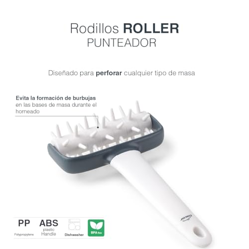 Miniatura 3 de Lacor - 68802 - Rodillo Cocina, Rodillo Punteador, Rodillo Para Pasta, Evita Burbujas En La Masa, Mango Ergonómico, 100 Desmontable, Apto Para Lavavajillas, Polipropileno, Sin Bpa, 12x19.5 Cm