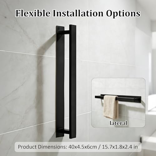 Porte serviette mural noir pour optimiser les petits espaces - 5