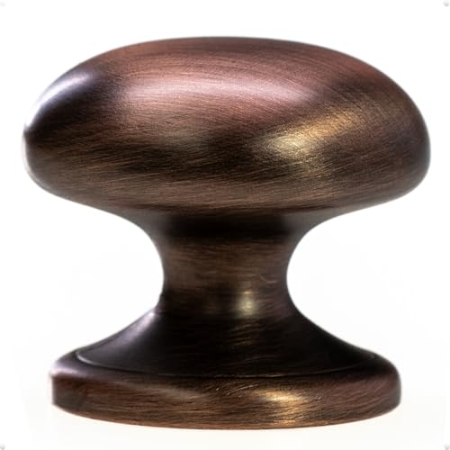 Image of trust4care 4-Pack Wide Base ORB 1.5 inch Bifold Closet Door Cabinet Knobs Pulls | Oil Rubbed Bronze / Brushed Antique Bronze Large Wide Base Round Kitchen Cabinet Wardrobe Dresser Doorknobs, Drawer Handles