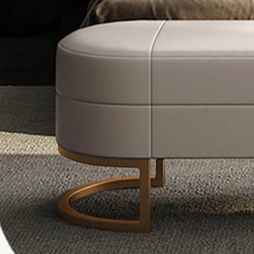 Tabouret ottoman en cuir de salon et coffre de rangement de chambre 100 cm - 6