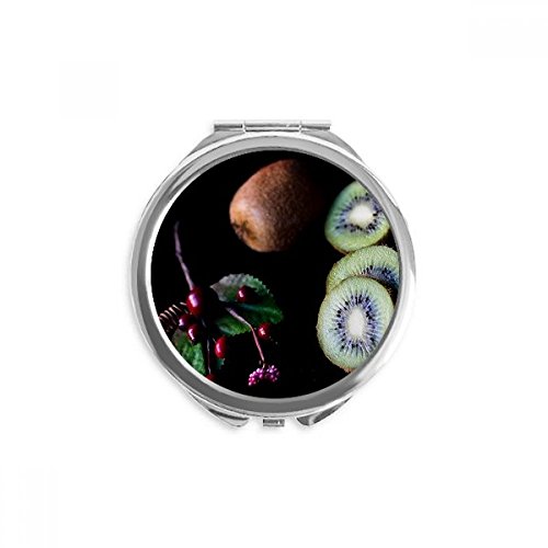 Miroir de poche kiwifruit cerise miroir rond maquillage de 2,6 pouces