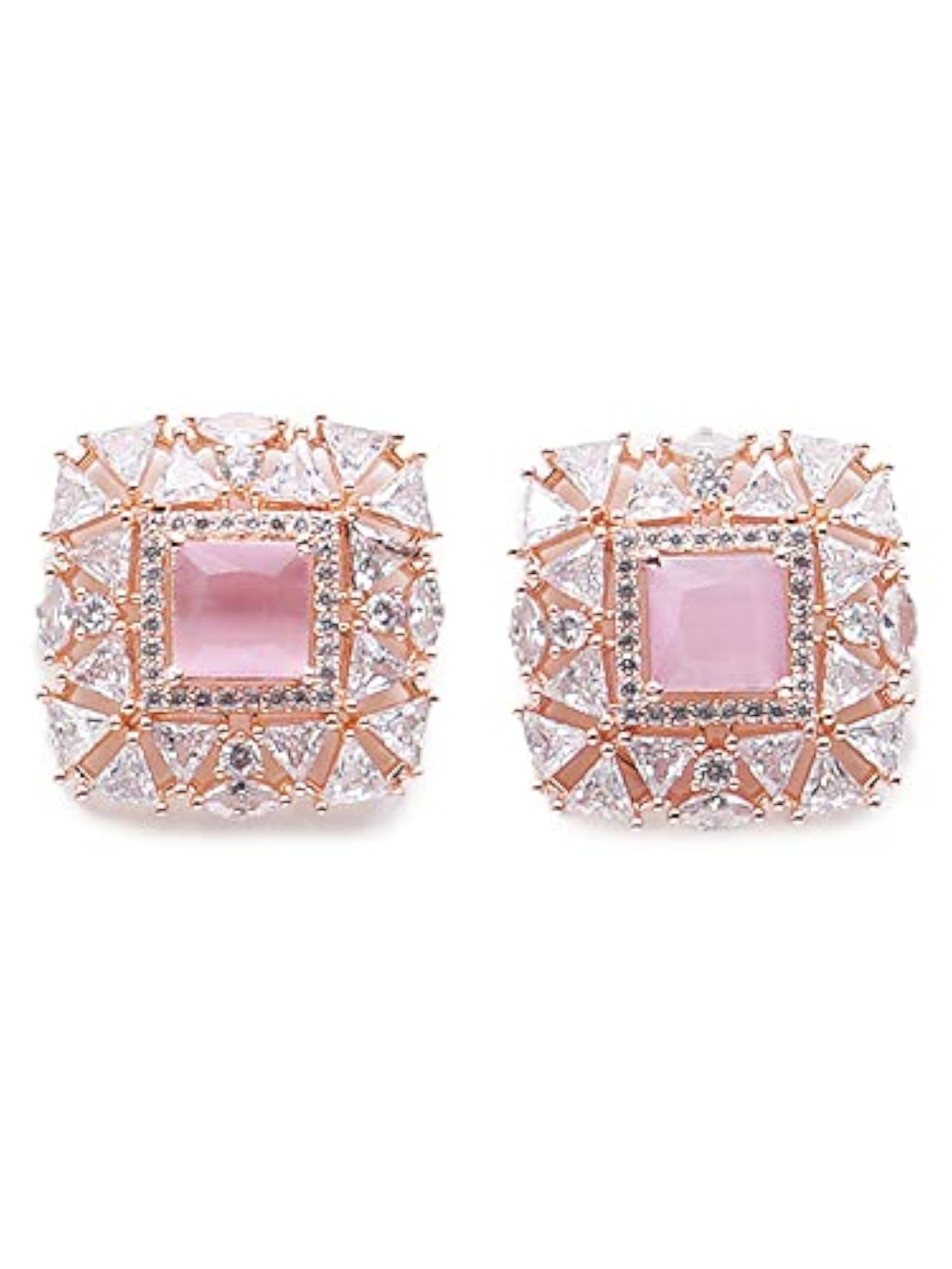 Women's Green American Diamond Stud Earrings