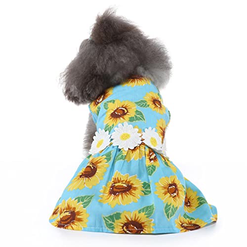 Vestido para cães pequenos Vestidos de princesa com decoração floral para gatos de estimação Roupas