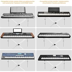 MAMIZO Support de clavier avec tabouret, réglable en hauteur, support de clavier et tabouret de clavier, double X-Frame, tabouret de piano, pliable, banc de clavier pour piano électrique, blanc - Les Beatles, Paul McCartney, John Lennon, RIngo Starr, George Harrison MAMIZO Support de clavier avec tabouret, réglable en hauteur, support de clavier et tabouret de clavier, double X-Frame, tabouret de piano, pliable, banc de clavier pour piano électrique, blanc – Image 6