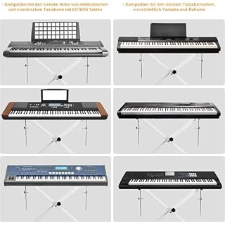 MAMIZO Support de clavier avec tabouret, réglable en hauteur, support de clavier et tabouret de clavier, double X-Frame, tabouret de piano, pliable, banc de clavier pour piano électrique, blanc - Les Beatles, Paul McCartney, John Lennon, RIngo Starr, George Harrison MAMIZO Support de clavier avec tabouret, réglable en hauteur, support de clavier et tabouret de clavier, double X-Frame, tabouret de piano, pliable, banc de clavier pour piano électrique, blanc – Image 6