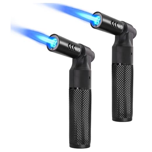 Luxgaze 2 Pack Butane Torch Lighters Refillable Jet Flame Portable Butane Torch Mini Refillable Windproof Lighters for Camping Baking Culinary Soldering Cooking Welding BBQ Grill(Gas not Included)