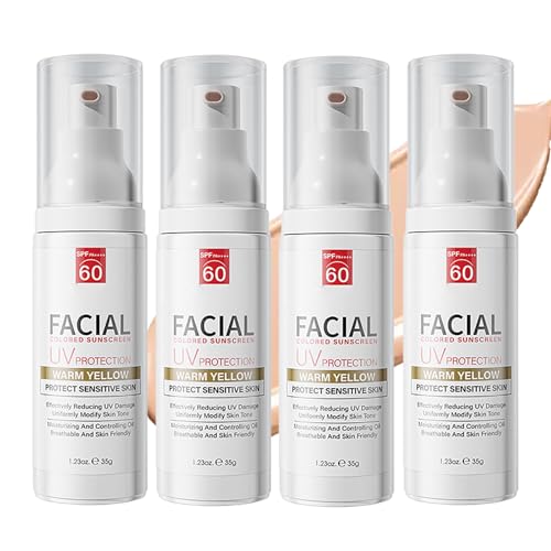 Tinted Sunscreen For Face Spf 60, Tinted Spf 60 Face Moisturiser For Sensitive Skin, Tinted Daily Facial Suncream, Light & Breathable, Non Greasy, Nat