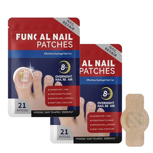 Nagelpflege-Pflaster für Zehen2 Packung Nagelpflaster passend für große und kleine Nägel 42 Stück (Blue B)