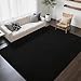 Foxmas 4x6 Area Rugs for Bedroom Living Room, Black Soft Thickened Memory Foam Carpet, Non-Slip Washable Indoor Modern Minimalist Shaggy Rug for Boys Girls Dorm Home Decor
