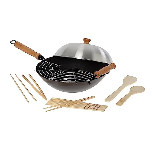 Joyce Chen 22-9938, Pro Chef 14 Inch 10 Piece Excalibur Non-Stick Wok Set by JOYCE CHEN - Used condition - US$53.55