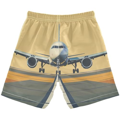 Airplane on Airport Boys Swim Trunks Kids Toddler Beach Board Shorts Teen Quick Dry Bathing Suit Swimsuit2