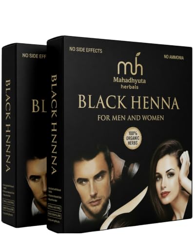 Image of Black Henna Hair Color for Men & Women | Natural Hair Dye with Indigo Powder | 100% Grey Coverage | PPD-Free & Ammonia-Free Herbal Hair Color | 40g