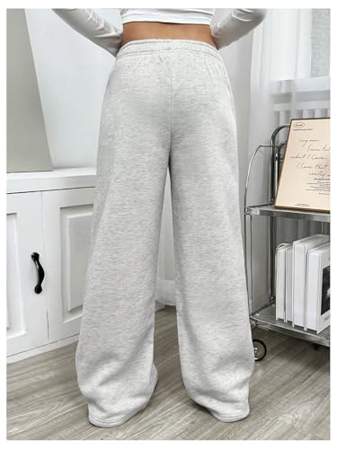 SHENHE Girl's Y2k Baggy Sweatpants Elastic Low Rise Straight Leg Athletic Pants2