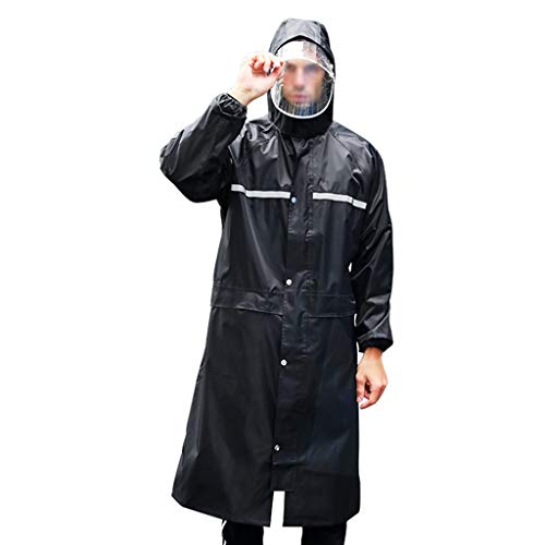 Preisvergleich Produktbild Regenponcho Wasserdichter Regenschutz Multifunktionaler Kapuzenponcho Wiederverwendbarer Notfall Regenmantel Tragbarer Regenjacke Für Erwachsene -AA Schutz Overall ( Farbe : Black , Size : XL )