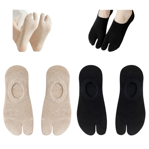 Image of Flip Flop Tabi Socks Split 2 Toe No Show Low Cut Socks Cotton Big Toe Ankle Japanese Style Sock 2 Pairs
