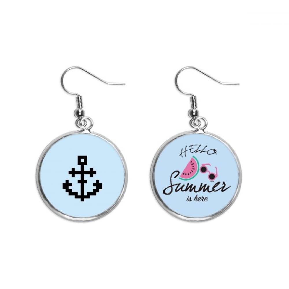 Pendientes de sandia de verano estilo marinero pixel para el lobulo de la oreja 5