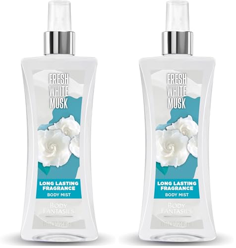 Body Fantasies Signature Fragrance Body Spray, Fresh White Musk, 8 Fluid Ounce (Pack of 2)