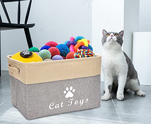 image for Morezi Cat Toy Box Baskets Storage Small Collapsible pet Toys bin with