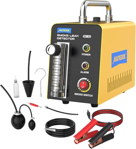AUTOOL Smoke Machine Automotive Leak Detector Evap Vacuum Smoke Diagnostic Tester Pipeline Fuel Leakage Detector Compatible with 12V Vehicles