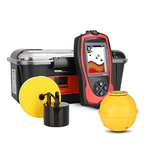 pcvpov Localizador de Peixes,Sonar Localizador de Peixes Distância Sem Fio 60M,Exibição de Energia R