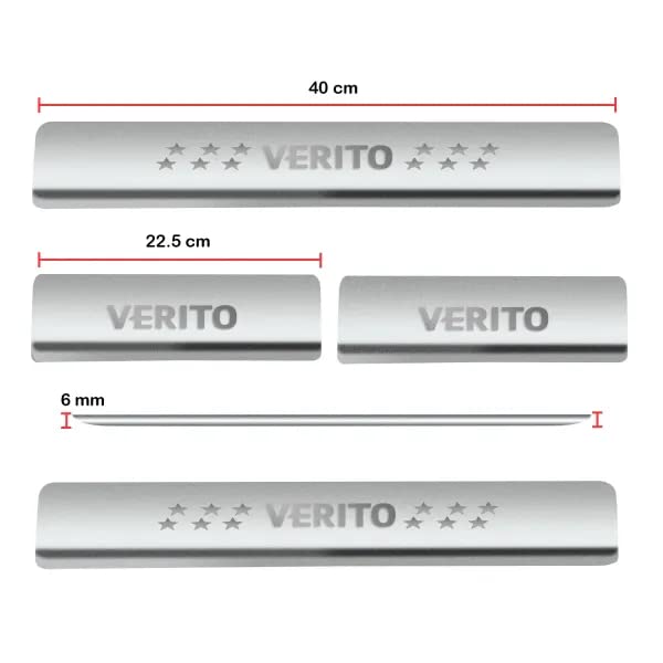 Image of Door Sill /Foot Step Stainless Steel Plates with Mahindra Verito (Set of 4 Pcs)