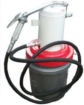 Artist Unknown 5 Gallon Pail Air Operated 3:1 Ratio Oil Pump Assembly w/ 10ft Medium Pressure Oil Hose and Rigid Extension Control Valve