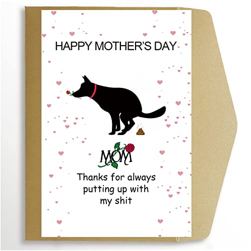 Goroar Rude Mother’s Day Card, Funny Mothers Day Card, Dog Mom Cards, First Mothers Day Cards
